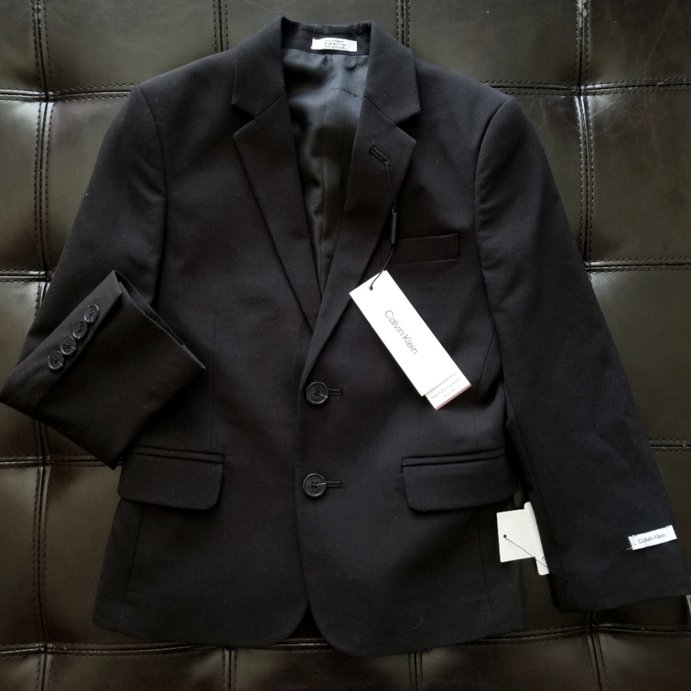 ❗Calvin Klein Boys 2 Button Suit Jacket Size 6 Black❗